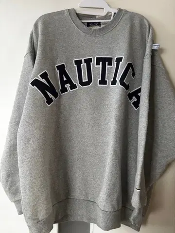 NAUTICA 그레이 로고 맨투맨