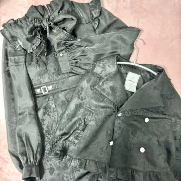 Ank Rouge 퍼프 자카드 콤비네존 판초