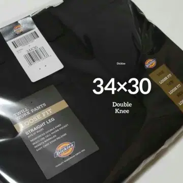 34 x 30 [ 새상품 미사용 ] 디키즈 더블니 85283 BLACK