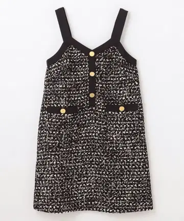 GRACE CONTINENTAL 트위드 오버롤 스커트