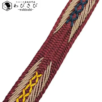 일본 정통 의상 소품 허리띠 순수 실크 평조 조 진홍색 C-6723