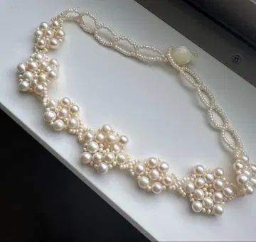 천연 펄 쉘 레이스풍 초커