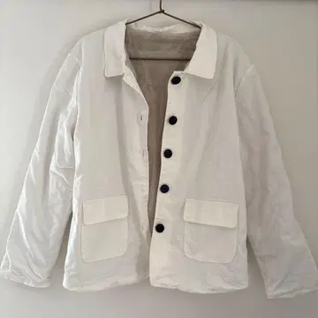 화이트 노카라 자켓