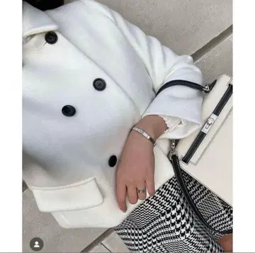 셰리에 Sheller 코트 숏코트 화이트 코트 자켓