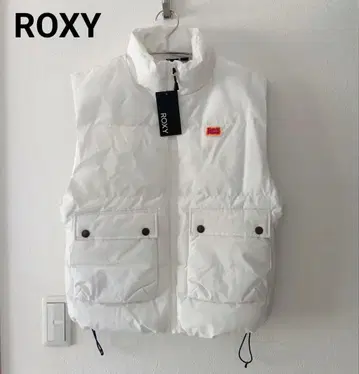 [ 새상품 ] ROXY/록시 다운 베스트 충전솜 집업 베스트 화이트