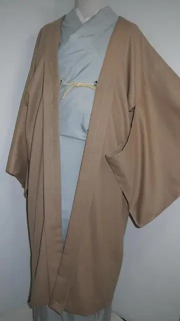 4/o 미사용 창작 단의 장옷 화장 70cm 기장 110cm 카멜 울지