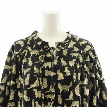 TSUHARU 고양이 패턴 롱 원피스 Meow LIBERTY