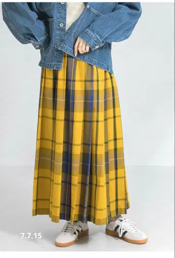체크 플리츠 이지 스커트 써니 라벨