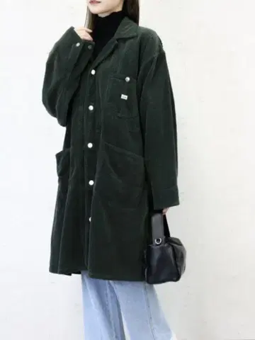리 코듀로이 롱 로코 자켓 카키
