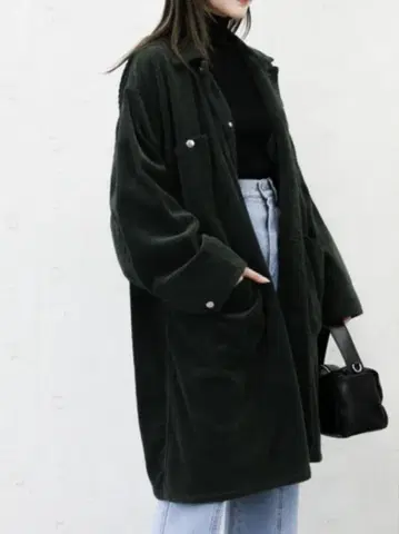 리 코듀로이 롱 로코 자켓 카키