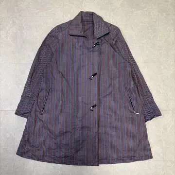 스프링 코트 멀티 컬러 가는 체크 무늬 컬러 체크 무늬 아우터