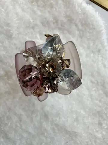 Complex Biz 헤어 클립 크리스탈 장식 연보라