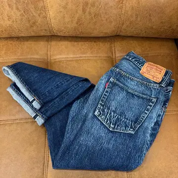 데님 던거리 빨간색 밑단