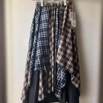 miliopulu 체크 MIX 랜덤 헤짐 스커트 밀리오풀