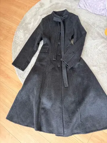 다크 그레이 롱 코트 울 혼방