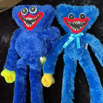 파란 공포 얼굴 봉제 인형