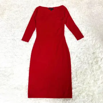 랄프 로렌 카슈쿨 니트 원피스 캐시미어 빨간색 S