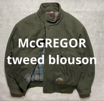 [레어] 맥그레거 울 트위드 블루종 드리즐러 카키