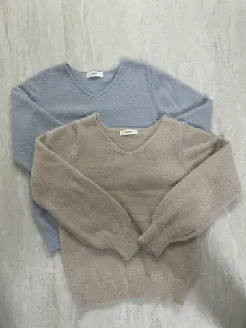 ITS'DEMO V넥 니트 스웨터 2색 세트