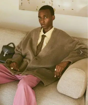 soerte/오버 사이즈 샤기 가디건/브라운/2