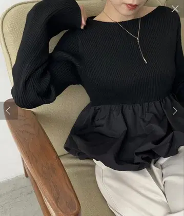 CAPRICIEUX LE'MAGE 니트 도킹 벌룬 튜닉