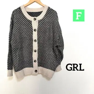 GRL 체크 무늬 니트 가디건