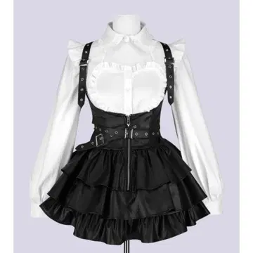 IMVAL / Frill Leather Dress [BLK]