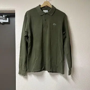 LACOSTE 클래식 핏 피케 셔츠 US M 올리브