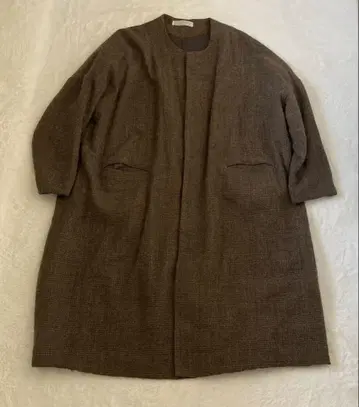 세토 브라운 체크 코트