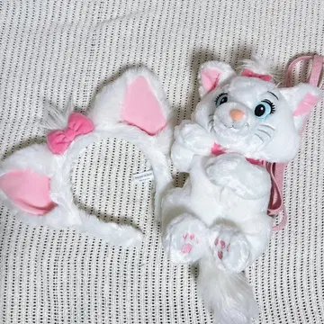 디즈니 마리 머리띠 봉제 인형 미니백 세트
