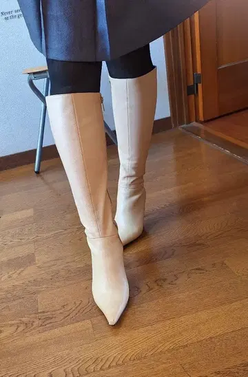 피티 롱 부츠 아이보리 24.5cm EE