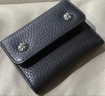 블랙 가죽 3단 폴더형 지갑