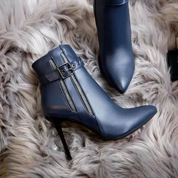 부티 숏부츠 핑힐 하이힐 스틸레토 로우힐