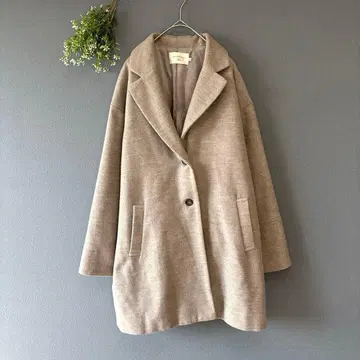 SM2 블루 [L] 고급 내추럴 울라이크 매끄러운 무릎 위 체스터 코트