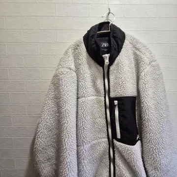 ZARA 보아 플리스 블루종