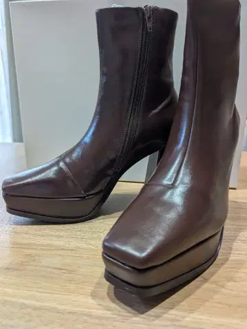 RANDA 플랫폼 스트레치 숏부츠 L 다크 브라운