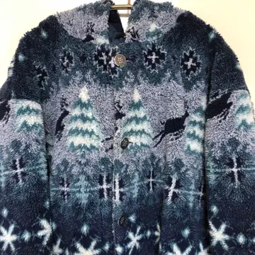 90's USA LL Bean 플리스 후드 롱 자켓