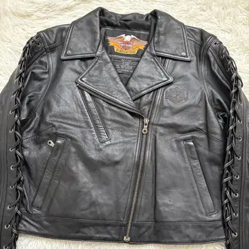 레어 HarleyDavidson 라이더 자켓 여성용 M 천연 가죽 블랙