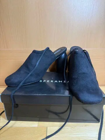 ESPERANZA 스퀘어 스웨이드 블랙 부티 LL