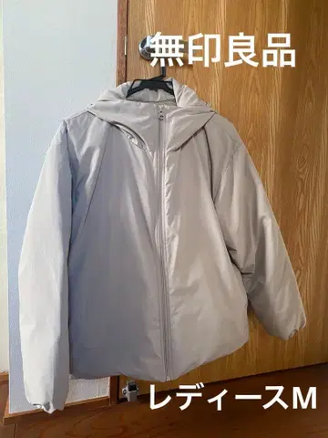 라이트 그레이 후드 부착 다운 자켓 M