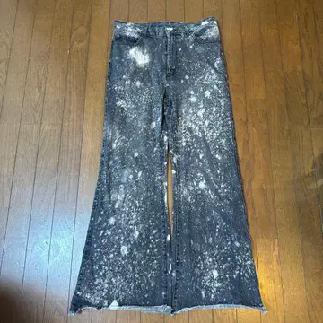 스플래터 디자인 플레어 데님 팬츠