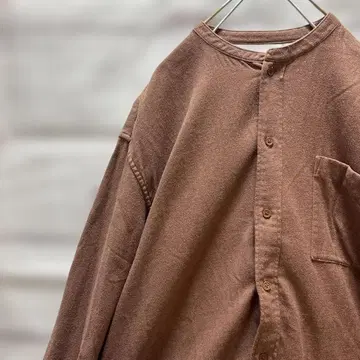 무인양품 스탠드 카라 셔츠 오버 셔츠 롱 기장 멋스러운 무지