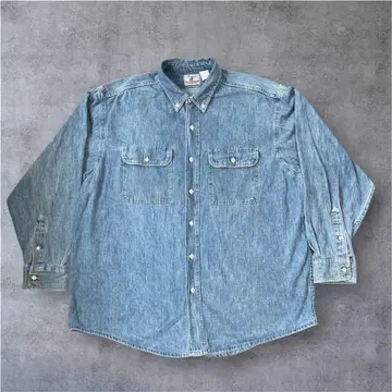 [ 90s USA ] 프렌티스 BD 데님 셔츠 L 빈티지