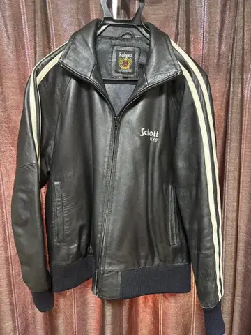 Schott 샷 가죽 트랙 자켓