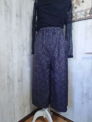 기모노 리메이크*오시마 명주 와이드 팬츠 블랙 계열