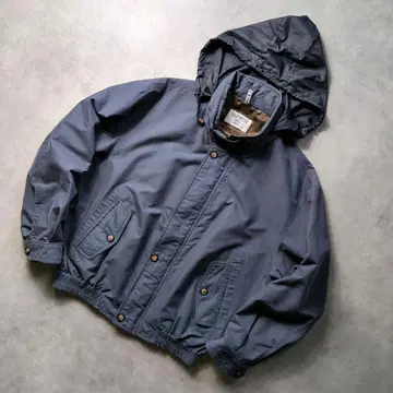 90s 00s 피치 스킨 짧은 기장 탄력 해링턴 자켓 일본제 탁한 블루