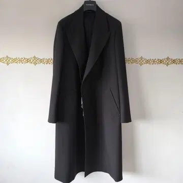엠포리오 아르마니 블랙 롱 체스터 코트 사이즈 48 블랙