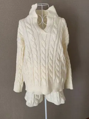 아이보리 케이블 니트 셋업 F