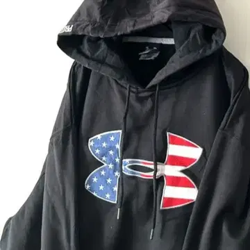 언더아머 로고 아메리칸 후드티 L 블랙 블랙 구제 의류