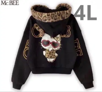 아베일 키티 세실 맥비 후드티 4L 아베일 레오파드 무늬 키티